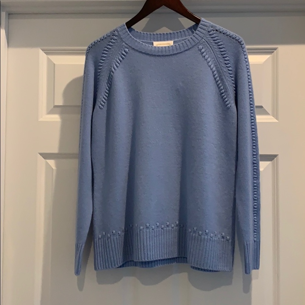 NWT Sail to Sable Sky Blue Pompom Sweater